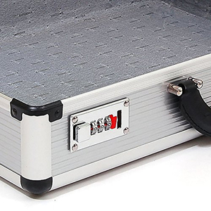 Maletín de aluminio de lujo para documentos de computadora portátil Maletín plateado con bolsillos de documentos de cuero PU Maletín bloqueable - Product Image 5