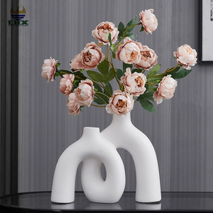 Tùy Chỉnh Hot Bán Nghệ Thuật Trang Trí Hiện Đại Màu Sắc Phổ Biến Khách Sạn Hội Trường Màu Xanh Trắng Gốm Tabletop Bình Gốm Cho Trang Trí Nội Thất Bình Hoa - Product Image 2