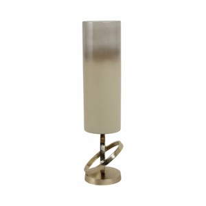 Cylindrical <b>Hurricane</b> <b>Candle</b> Holder Frosted Glass Metal Ring Base Centerpiece Table Decor - Product Image 3