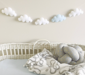 Felt Cloud Garland Party Banner Cloud <strong>Nursery</strong> Decor Baby Shower <strong>Bunting</strong> - Product Image 3