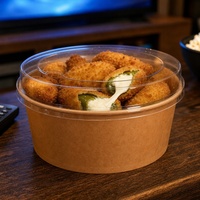 Bol en papier kraft jetable biodégradable, vente en gros, bol alimentaire compostable pour Poke Takeaway Restaurant