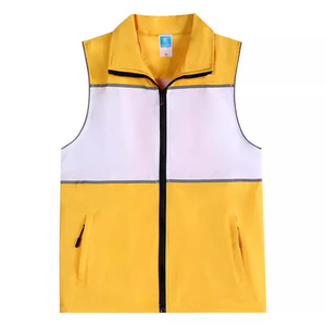 เสื้อกั๊กคอมโพสิตแถบสะท้อนแสงสีตัดกันสำหรับผู้ชาย ชุดทำงานกลางแจ้ง ผ้าบาง มีกระเป๋า สำหรับกิจกรรมเพื่อสาธารณประโยชน์ - Product Image 3