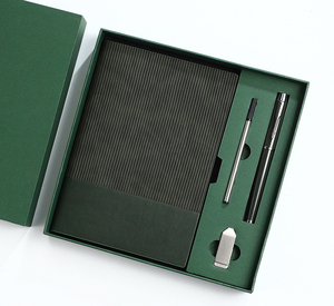 IStapromo Gifts 2026New Product Birthday Gift Carbon Fiber Writing Ballpen <b>Stationery</b> <b>Set</b> Business Soft Leather Work Simple Diar - Product Image 6