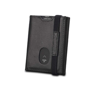 2021 minimo di affari supporto di carta del raccoglitore di tendenza Eurpo con cinghia elastica, OEM degli uomini del cuoio genuino della carta di credito sottile portafogli in pelle - Product Image 1