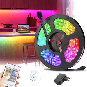 Bán Buôn Dải Đèn Với Điều Khiển Từ Xa 5M RGB Màu Thay Đổi Ánh Sáng Dải IP20 RF Kiểm Soát Cắm Powered SMD 5050 LED Strip - Product Image 1