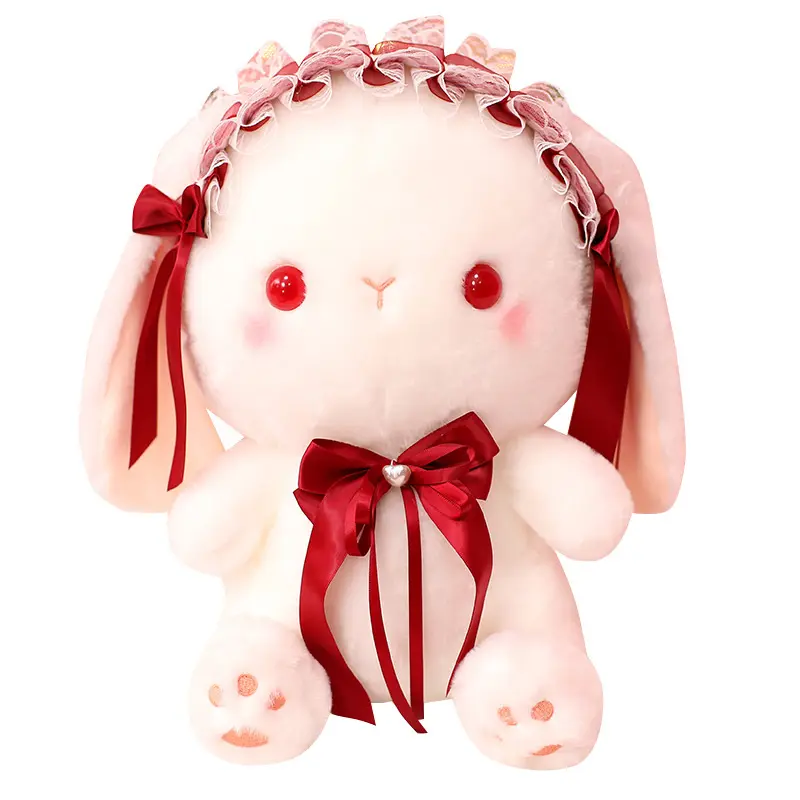 गर्म बिक्री थोक अनुकूलित प्यारा कार्टून लॉलीटा खरगोश प्लग खिलौने बिस्तर तकिया पट्नी गुड़िया लड़की कठपुतली गुड़िया