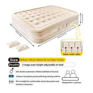 Matelas <span class=keywords><strong>Gonflable</strong></span> Flocqué Moderne et Léger, Pliable, surélevé, pour le Camping et les Espaces Publics - Product Image 5