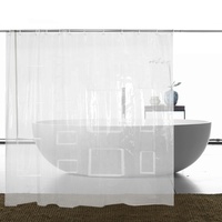 Rideau de douche transparent imperméable 72x72 pour iPad et téléphone, doublure de rideau de douche pour tablette, salle de bain, rideau de douche en PEVA avec poches de rangement