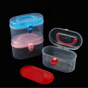 Transparent Plastic Storage <b>Box</b> With Lid And Handle For <b>Makeup</b> Jewelry Hair Accessories Daily Use Organizers - Product Image 2