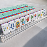 Set Mahjong Bertema Golf 31.5X23X16Mm Akrilik 4 Lapis, 160 Buah Ubin Mahjong Amerika 8 Joker, Tersedia Pengiriman Cepat