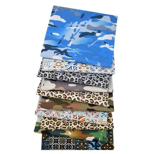 Tissu imprimé de Camouflage à imprimés, lot de 50 étoffes 100% coton pour fabrication de sacs artisanaux, motif léopard et animaux africains, DIY