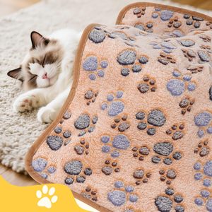 Wholesale Soft Warm Pet Dog Bed Cushion Accessories Coral Velvet Paw Pattern Dog Mattress Pad Plush <b>Cat</b> Fleece Pet Dog Blanket - Product Image 3