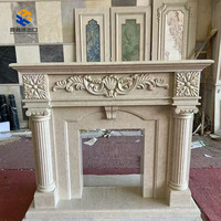 Vente en gros d'usine, cheminée en marbre artificiel naturel haut de gamme, cheminée en pierre sculptée sur mesure pour la maison