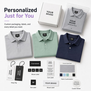 Logo personnalisé, performance unisexe pour chemise, 13% élasthanne, extensible dans les 4 sens, séchage rapide, anti-plis, uniforme d'équipe de golf, vente en gros, gris - Product Image 5
