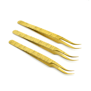 Las mejores pinzas aislantes Puntas de fibra Pinzas profesionales de Extensión de pestañas para pinzas de volumen con herramientas de pestañas con logotipo personalizado - Product Image 5