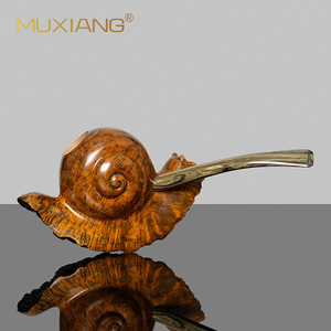 Muxiang Wood Smoking Pipe Solid Burl 3mm Filter Retro Style Tobacco Pipe Gift - Product Image 1