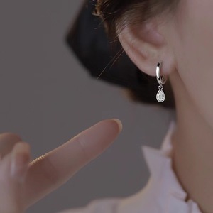 Women'<strong>s</strong> Trendy Water Drop Ear Buckle Japanese Korean Fresh <strong>Girl</strong> Simple Short Single Diamond <strong>Earrings</strong> Fashionable Jewelry <strong>Earring</strong> - Product Image 3