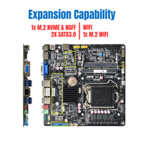 NOUVELLE Carte mère Mini-ITX fine LGA1151 compatible avec les processeurs Intel Core de 6e à 9e génération, 2x DDR4 SO-DIMM, NVMe NGFF M.2, carte mère H310 ITX