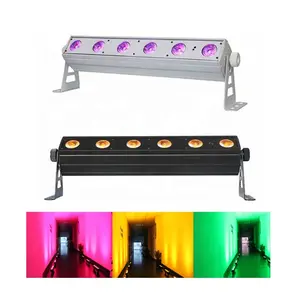 6X15W DMX512 Zwart Rgbwa Landschap Gevel Gebouw Verlichting Led Wall Washer Licht Bar Stage Live-uitzending Sfeer lamp