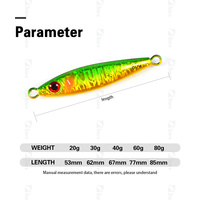 TOLURE umpan pancing logam, umpan memancing air asin peche 20g 30g 40g 60g 80g cepat jatuh lambat