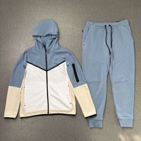 Ensemble 2 pièces pour homme, sweat à capuche et pantalon de jogging fuselé, 80% coton, 330g, style streetwear décontracté, pour sports d'hiver