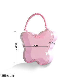 Butterfly Shape Acrylic Jewelry Organizer Box For Kids Girls Pink Red Sky Blue Violet Transparent 1-3L Capacity Storage Case - Product Image 2