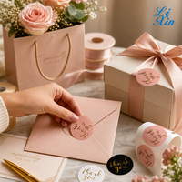 Autocollant rond personnalisé OEM avec logo, rouleau d'étiquettes adhésives en feuille d'or pour boîte cadeau, sceau d'enveloppe, emballage de commande pour boutique