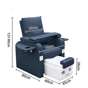 Fauteuil de pédicure rose en PU, siège inclinable avec bain de pieds sans tuyauterie, massage chauffant, 110-240V, pour salon de manucure - Product Image 6