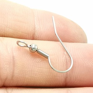 Crochets d'oreille en acier inoxydable en forme de bouche de poisson, apprêts pour boucles d'oreilles à ressort pour la fabrication de bijoux, hypoallergéniques, matériau 316 - Product Image 4