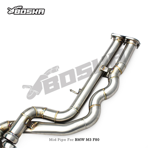 Tubo Intermedio de Longitud Igual Personalizado para BMW M3/M4 F80/F82/F83 3.0T 2015-2017, Escape de Acero Inoxidable Boska con Tubo en Z de 63mm/70mm - Product Image 4