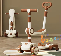 Monopattino Musicale 7-in-1 per Bambini 1-3-6-12 Anni, con Sedile, Luci e Ruote in Plastica