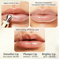 Masque pour les lèvres hydratant peel-off de haute qualité à marque privée, sensation rafraîchissante et apaisante, masque pour les lèvres peel-off au collagène personnalisé