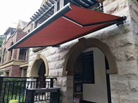 Pare-soleil rétractable en aluminium à lumière LED, cardigan, canopée, pour Restaurant, balcon