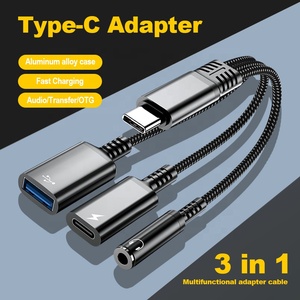 60W USB C Để USB C Nhanh Chóng Sạc <span class=keywords><strong>Dongle</strong></span> 3 Trong 1 Loại C Để USB 3.5Mm Âm Thanh Jack Adapter Đối Với iPhone 16 15 Samsung Galaxy S24 S23 - Product Image 2