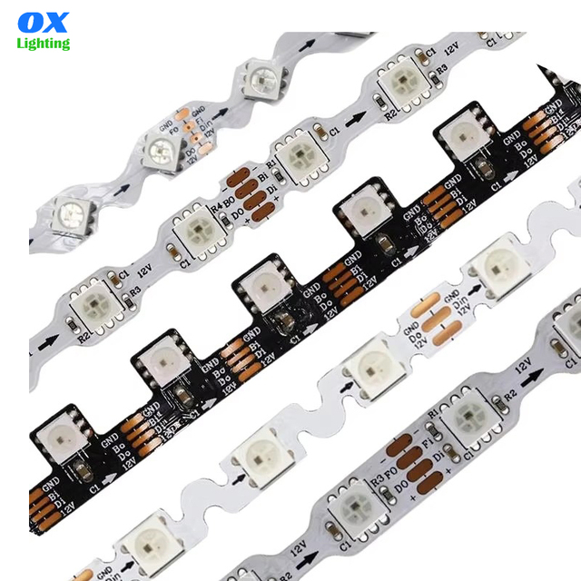 S Addressable LED Strip 12v Breakpoint Continuation Rgbic 5050 Zig Zag Zigzag Led Pixel Strip Light for Commercial Advertising