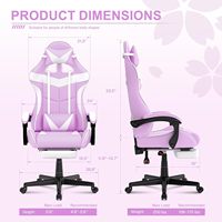 Chaise de jeu ergonomique avec roulettes, hauteur réglable, chaise de bureau pivotante pour la maison et le bureau