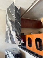 Dalles de granit brésilien de cheval noir avec veines blanches Carreaux de granit Copacabana polis pour sol mur comptoir mur pierre