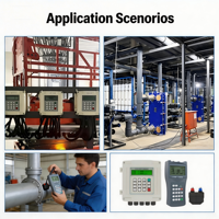 Sensor Modul Ultrasonik Genggam Pengukur Aliran Cairan Digital Tipe Jepit untuk Pipa Logam dan Plastik Akurasi Air 1.0% Hemat Energi