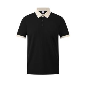 Polo pour femme noir en maille gaufrée, séchage rapide, tenue décontractée d'été - Product Image 2