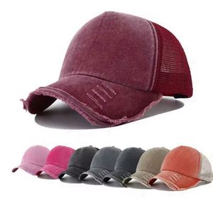 Wholesale Custom Distressed Baseball Cap Vintage Washed Cotton Trucker <b>Hat</b> <b>for</b> Men Women 3D Embroidery Summer Outdoor Applicable - Product Image 1