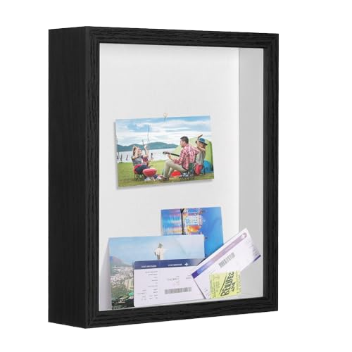 Black Wood Grain Deep Rectangular Shadow Box Frame for Photo Ticket Postcard Memory Display Wholesale Supply