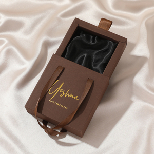 Caja de Joyería con Cajón para Guardar Anillos, con Logotipo Personalizado, con Asa de Listón, para Regalo, para Guardar Aretes, Pulseras y Joyas - Product Image 3