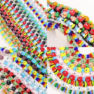 Cuentas de Vidrio de <span class=keywords><strong>Murano</strong></span> Hechas a Mano con Forma de Pez, Coloridas, con Orificio Recto, Accesorios para Hacer Joyas, Pendientes, Pulseras, Collares - Product Image 3
