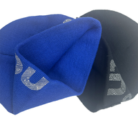 Bonnet de ski d'hiver unisexe en acrylique avec étiquette tissée personnalisée vente en gros Bonnet de ski tricoté côtelé Gorras de haute qualité