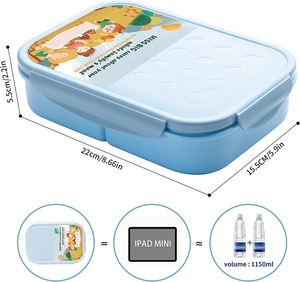 Lonchera Bento de Plástico PP Aislada y Libre de BPA, Personalizada al por Mayor, Térmica y a Prueba de Fugas, con Bolsa para Niños Escolares - Product Image 4