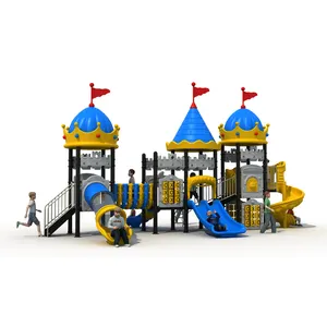 Parque infantil con temática de Castillo para niños, equipo de juegos al aire libre, obstáculos para zona de juegos al aire libre, Tobogán de plástico