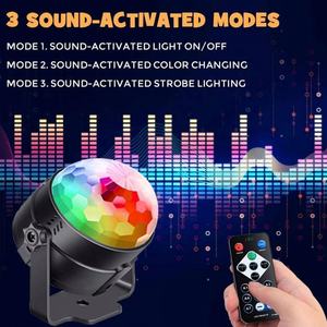 Vente flash : Lumières de fête à boule disco RGB activées par le son, télécommande, lumière stroboscopique de scène RGB, équipement d'éclairage de scène - Product Image 4