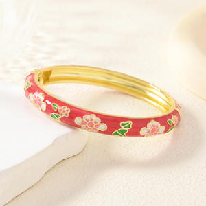 Pulsera azul <span class=keywords><strong>de</strong></span> Jingtai, pulsera <span class=keywords><strong>de</strong></span> la Ciudad Prohibida, pulsera <span class=keywords><strong>de</strong></span> mujer <span class=keywords><strong>de</strong></span> flor fina <span class=keywords><strong>de</strong></span> color esmaltado <span class=keywords><strong>de</strong></span> recuerdo turístico antiguo, fresca y sencilla - Product Image 6