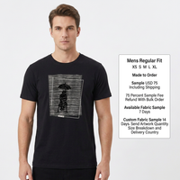 T-shirt en coton graphique pour homme 180 GSM, col rond, manches courtes, écologique, respirant, imprimé sur mesure, marque privée, OEM