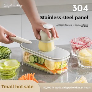 Affettaverdure Multifunzione in Acciaio Inox, Grattugia e Trituratore Manuale per Uso Domestico, Ideale per Julienne - Product Image 2